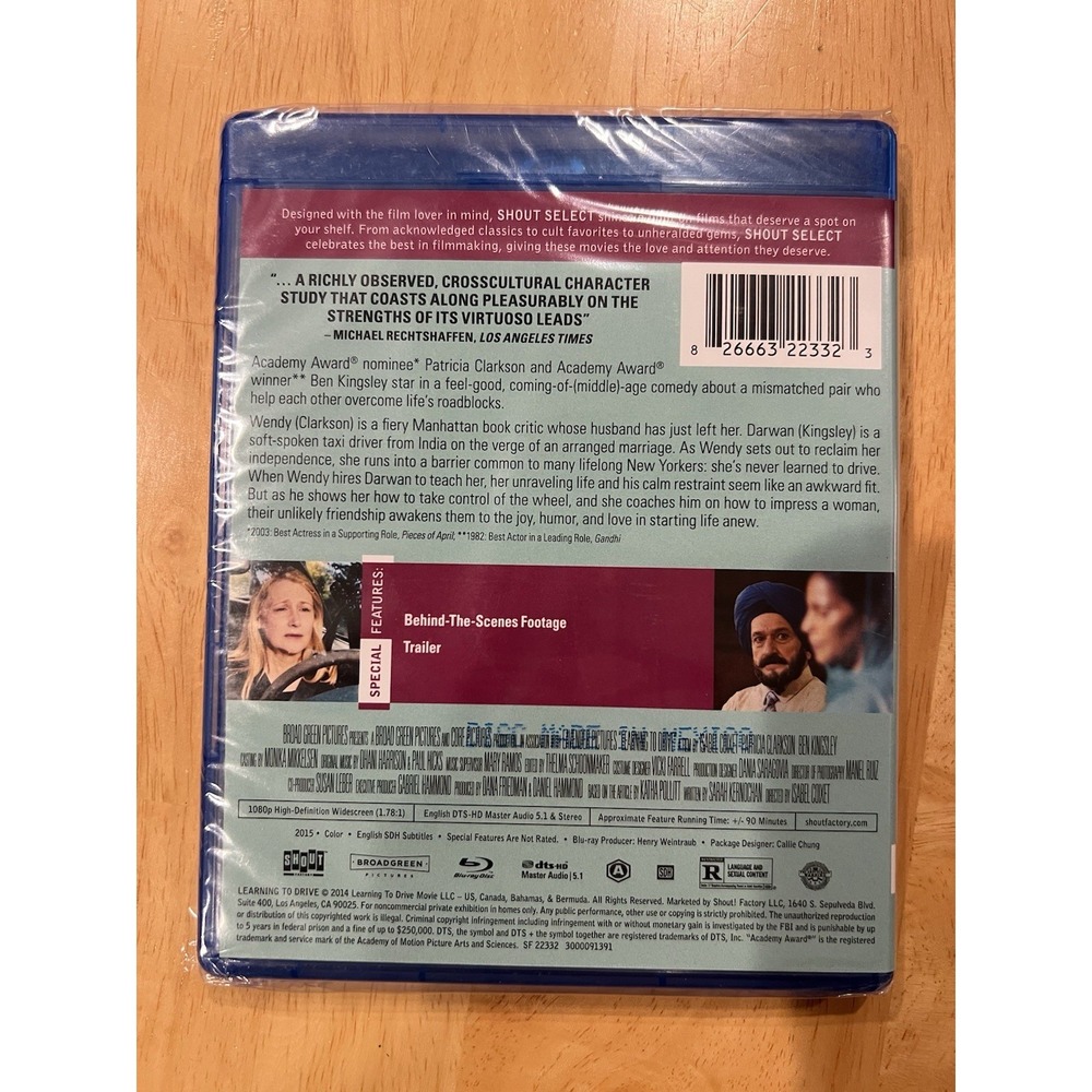 Learning to Drive (Blu-ray,‎ 2015) SHOUT FACTORY - Picture 2 of 2